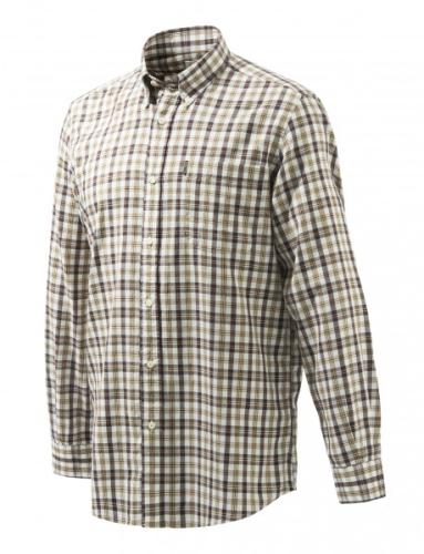 Chemise Beretta Button Down Shirt White and Brown check