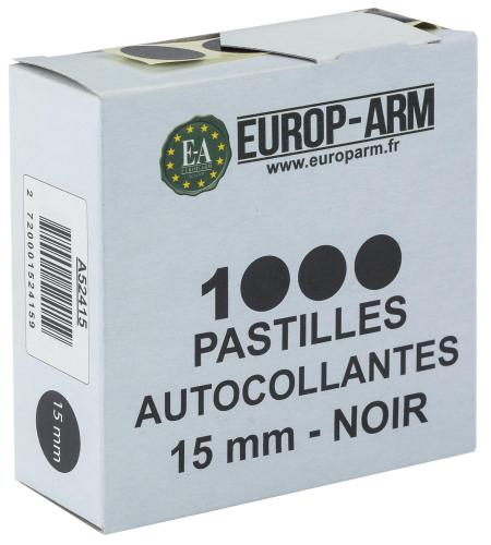 PASTILLES AUTOCOLLANTES NOIRES DIAM. 15 MM x1000