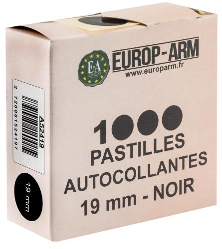 PASTILLES AUTOCOLLANTES NOIRES DIAM. 19 MM x1000