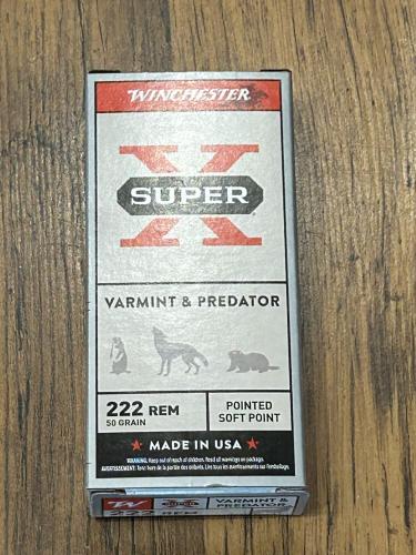 Winchester 222Rem SOFT POINT Jacketed  50gr (3.2g) x20