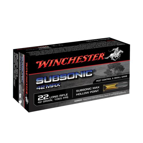 winchester 22lr subsonic 42 Max. 42gr. Hollow point x50 - pointe creuse