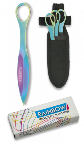 Set 3 couteaux à lancer Rainbow avec étui
